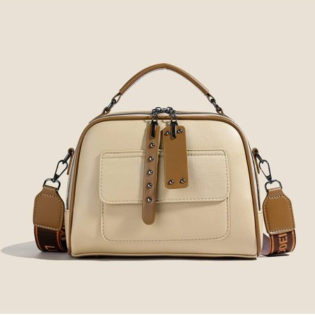 Genuine Soft Leather Handbag(Off White)